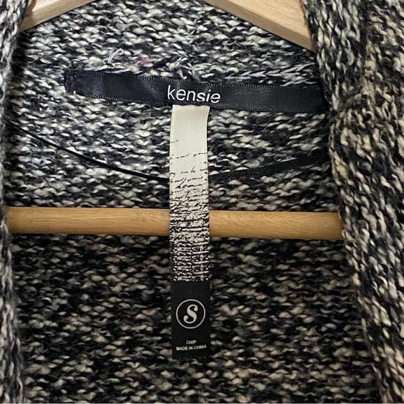 🎈Kensie heather gray shawl sweater fringe  goth Y2K open front long cardigan S - Picture 5 of 8